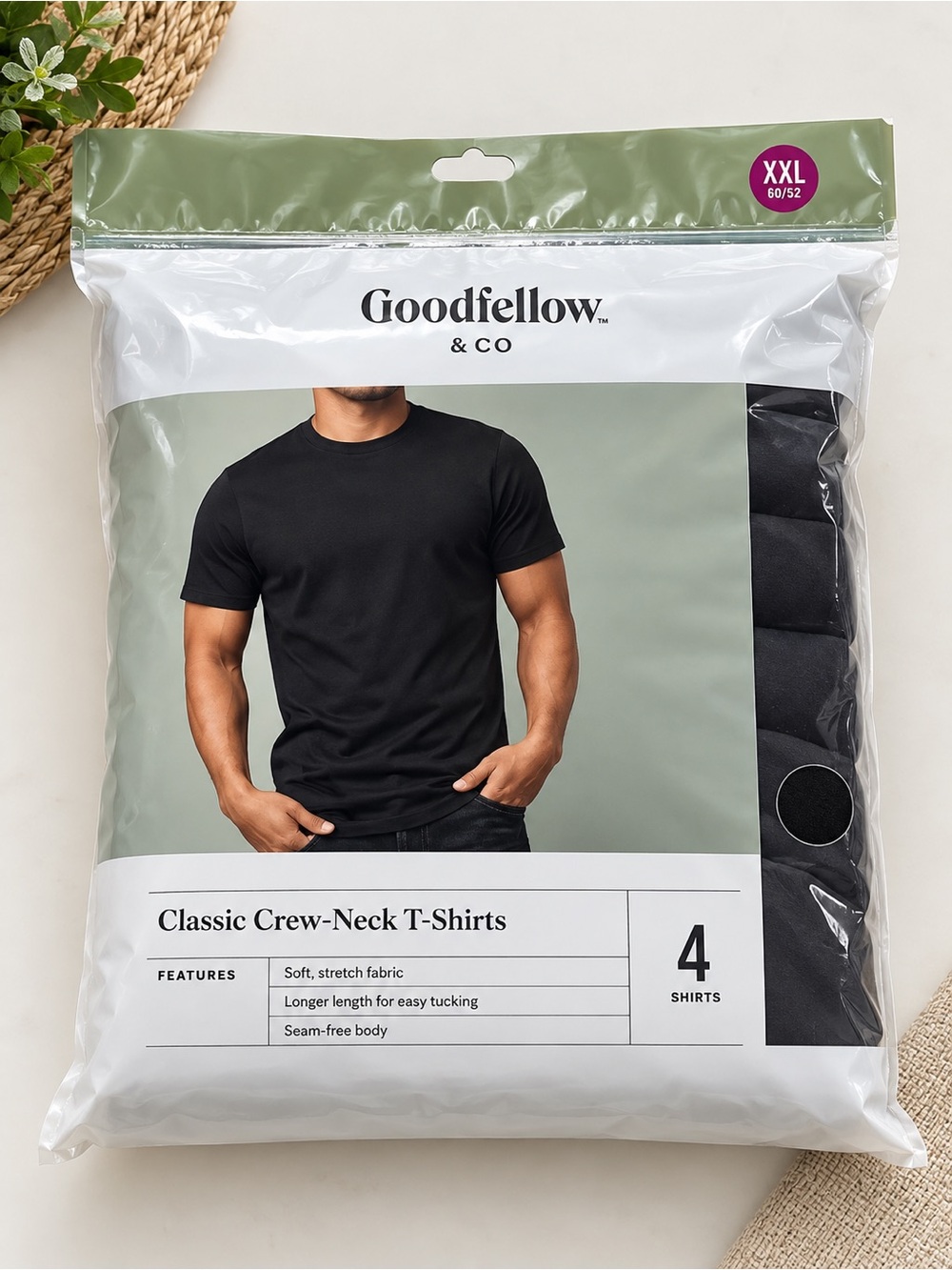 Goodfellow & Co Black Crew-Neck Undershirts 4-Pack